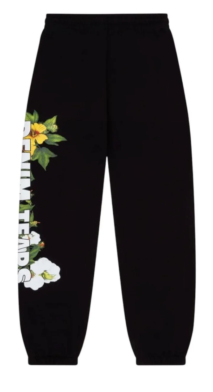 Denim Tears Floral Logo Sweatpants Black