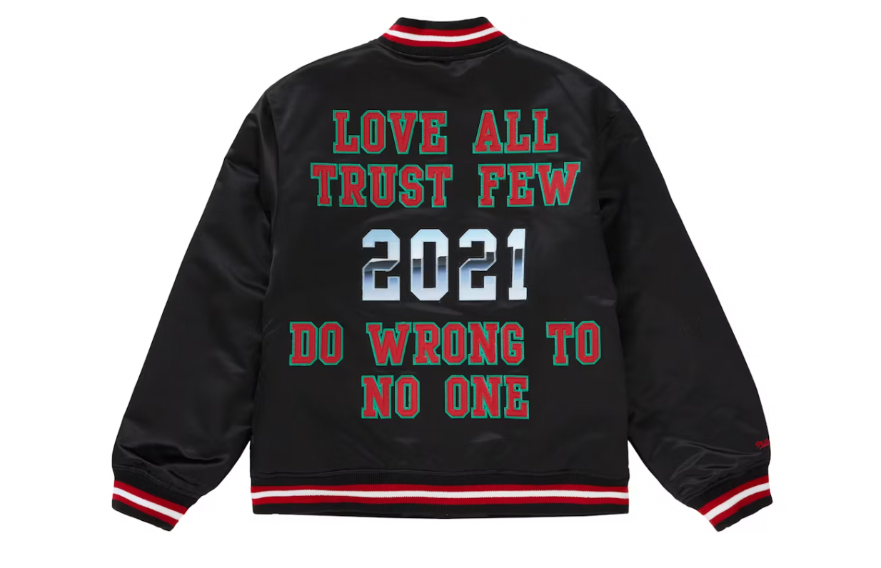 Supreme Mitchell & Ness Satin Varsity Jacket Black