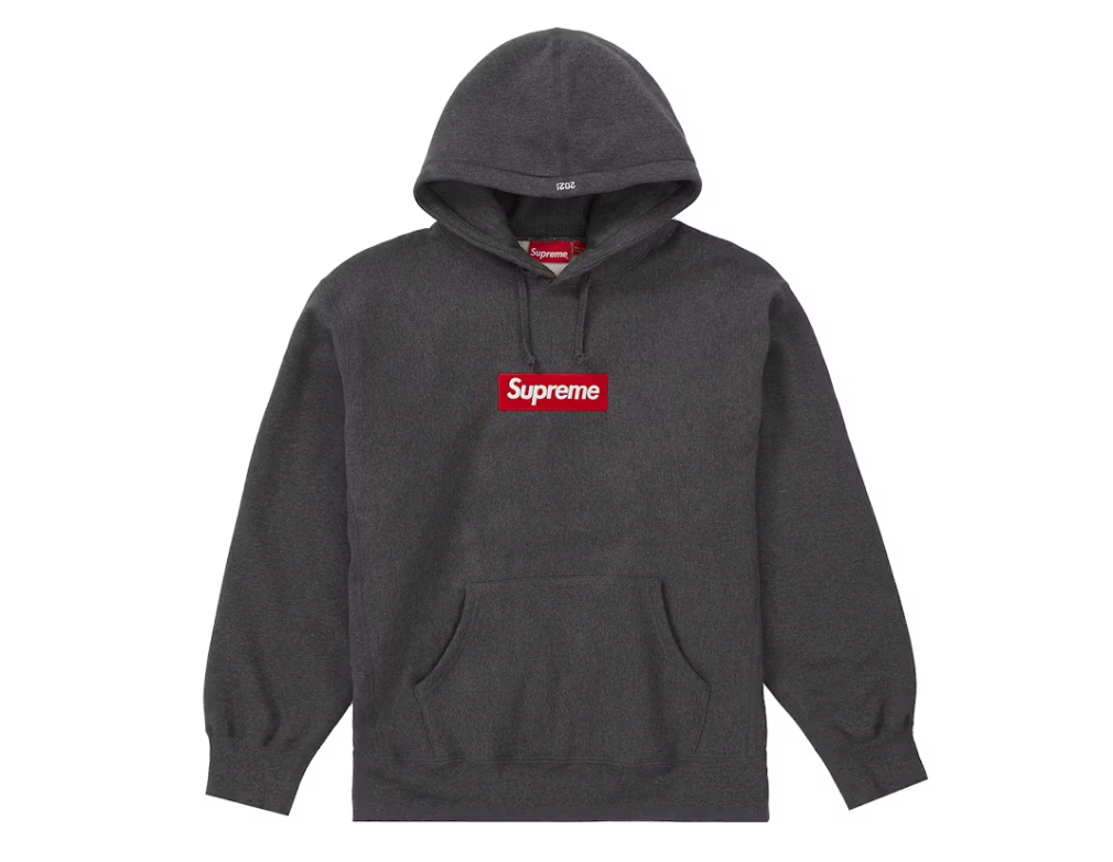 Supreme Box Logo Hooded Sweatshirt (FW21) Charcoal