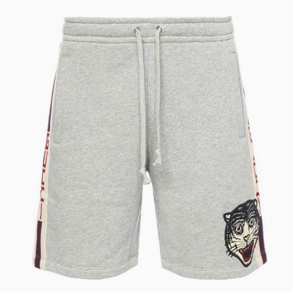 Gucci Tiger Logo Sweatshort Grey