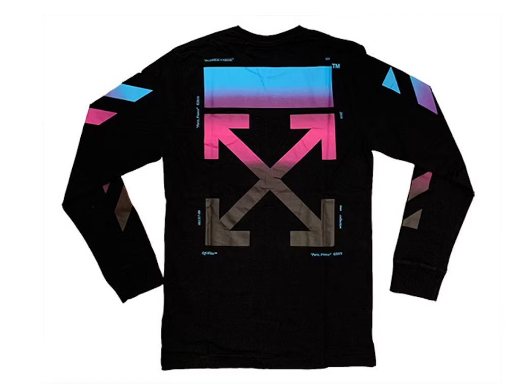 OFF-WHITE Diagonal Gradient L/S Tee Black
