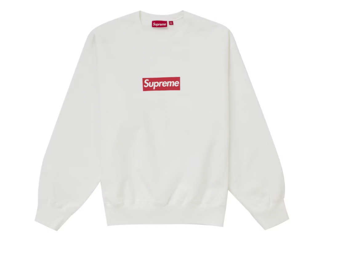 Supreme Washed Box Logo Crewneck White