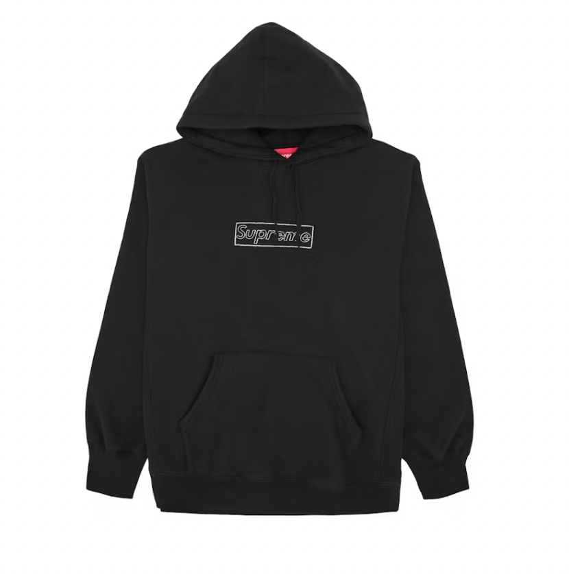 Supreme KAWS Chalk Logo Hooded Sweatshirt Black