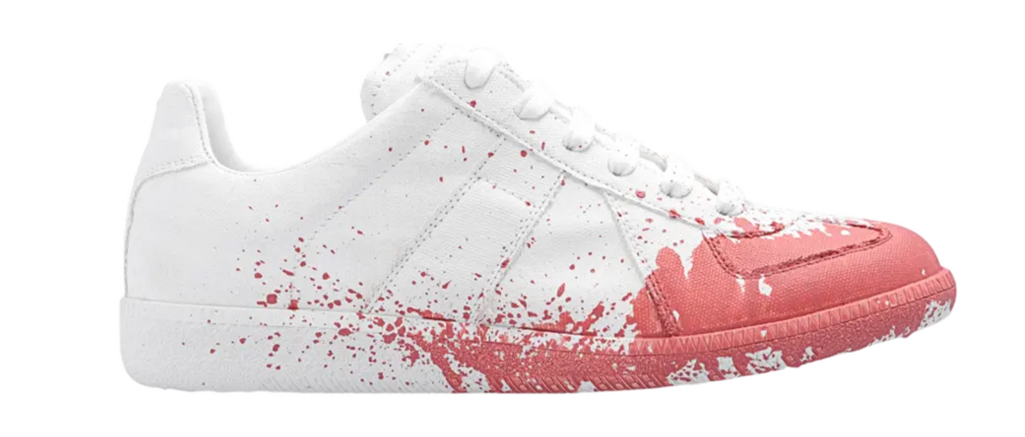 Maison Margiela Wmns Replica Low Paint Splatter White Pink