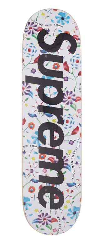 Supreme Airbrushed Floral Skateboard Deck White