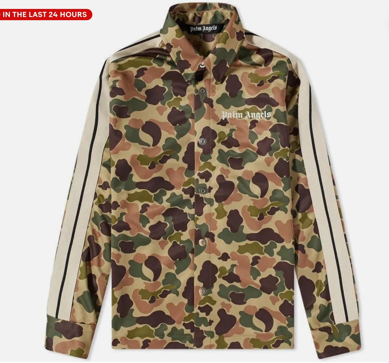 Palm Angels Camo Track Shirt Military/White