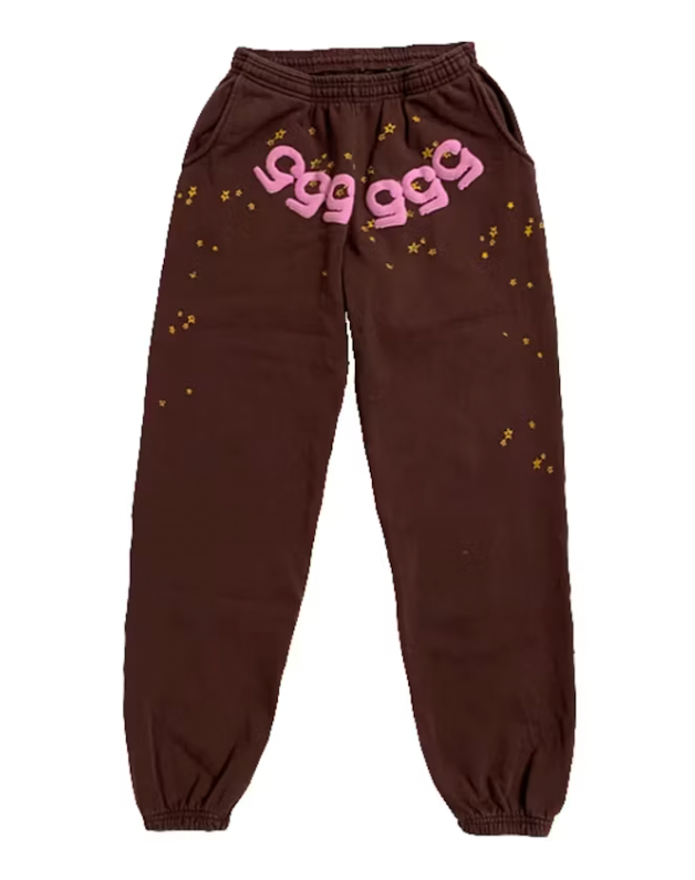 Sp5der Angel Number Sweatpants Brown