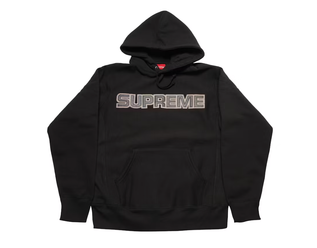 Supreme Perforated Leather Hooded Sweatshirt Black