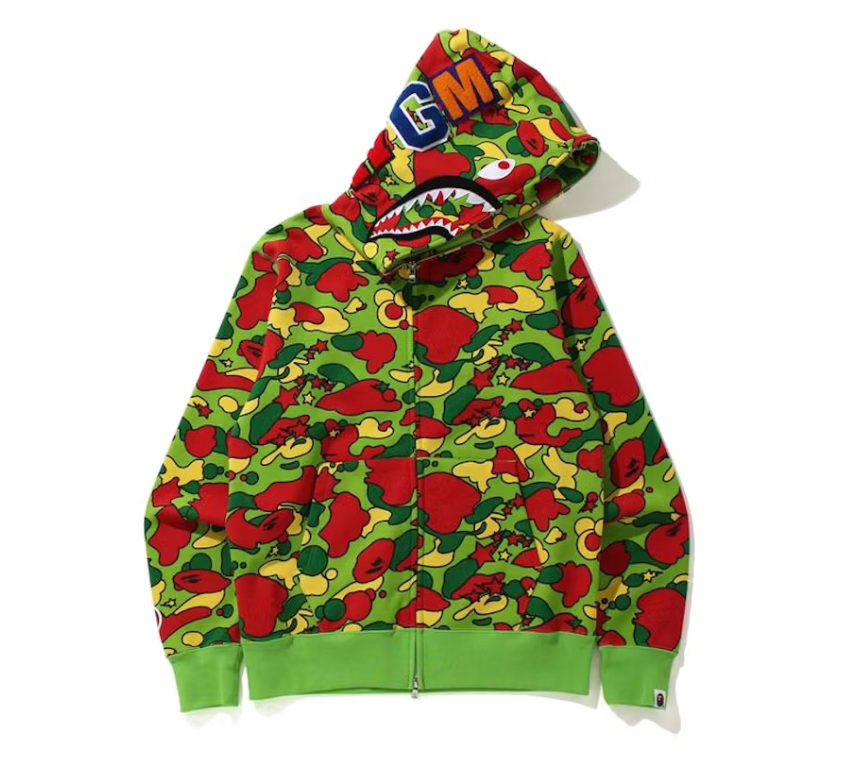 BAPE Sta Camo Shark Full Zip Hoodie Green