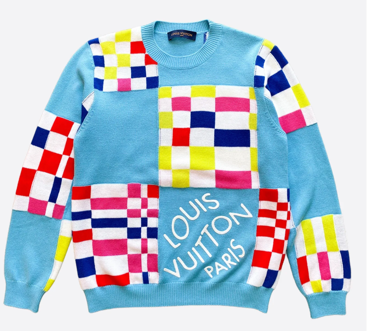 Louis Vuitton Giant Damier Crewneck Knit Sweater