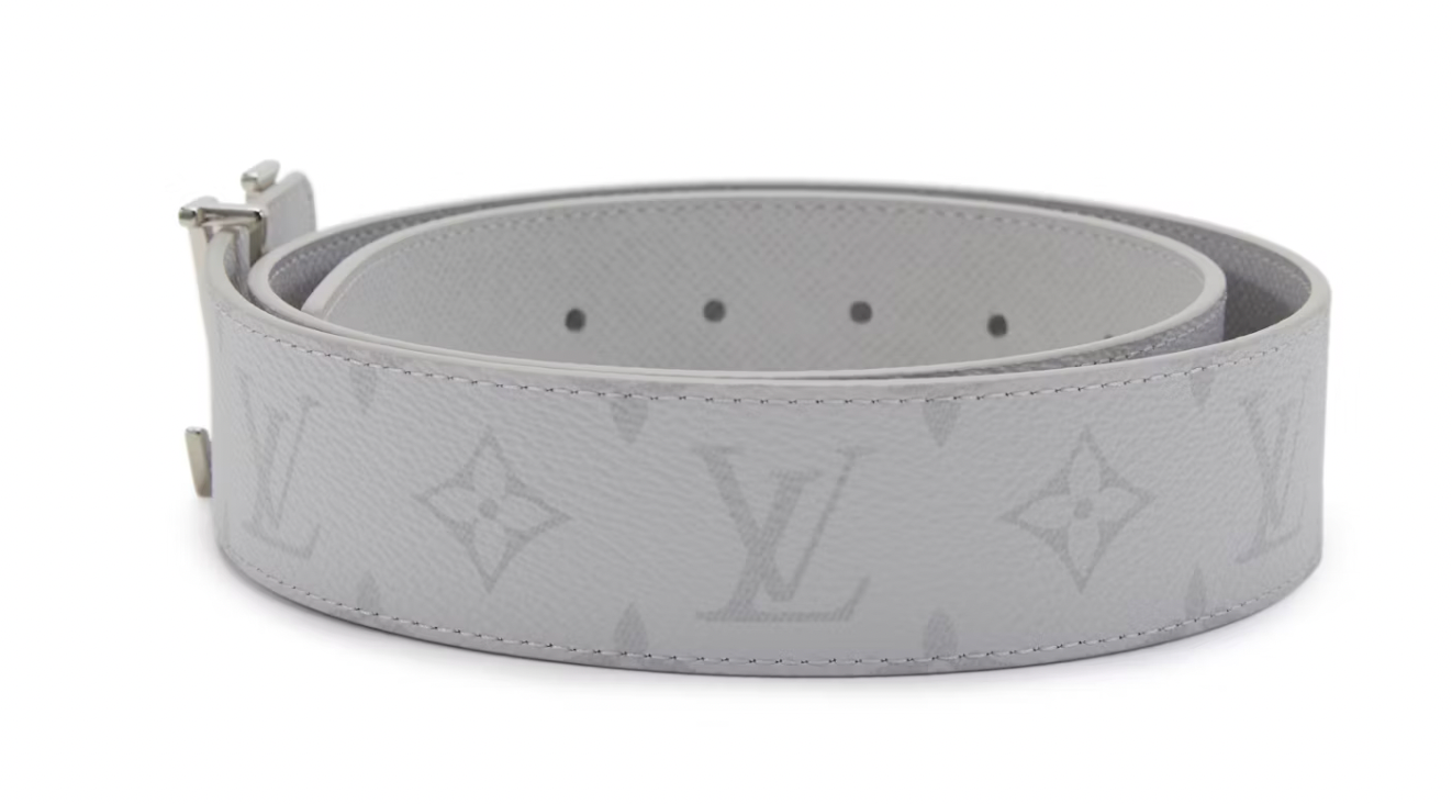 Louis Vuitton LV Initiales Reversible Belt Monogram Eclipse Taiga 40MM White