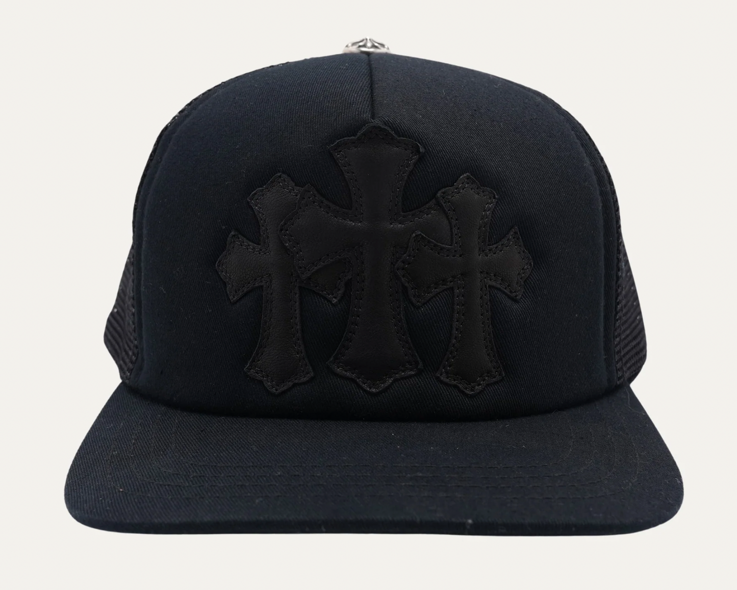 Chrome Hearts Triple Cross Cemetery Trucker Hat Black