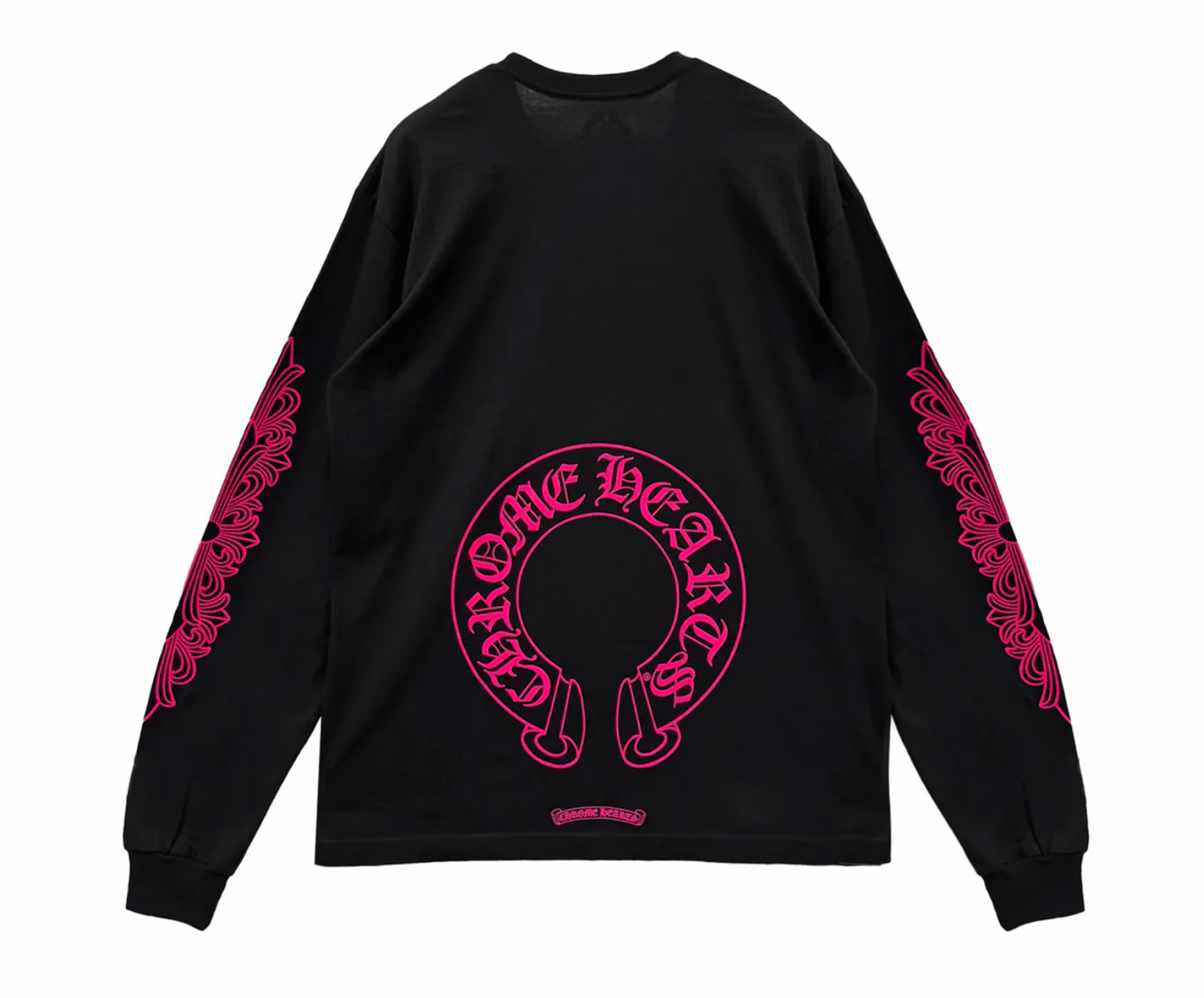 Chrome Hearts Horseshoe Floral Long Sleeve Black Pink