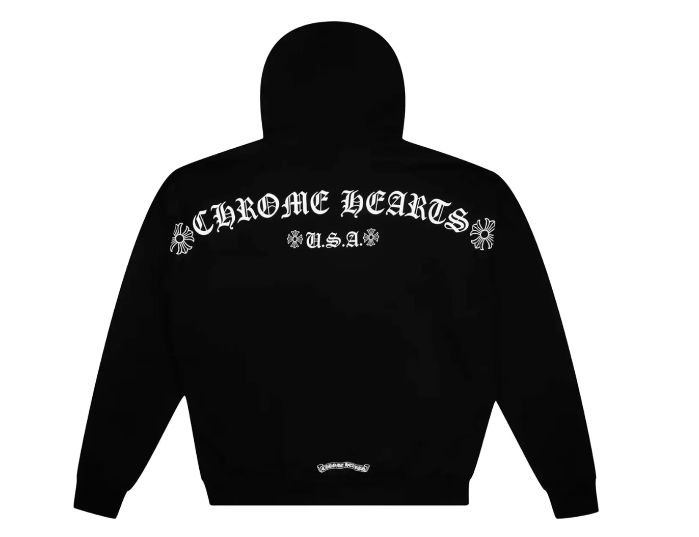 Chrome Hearts T Logo USA Shoulder Hoodie Black