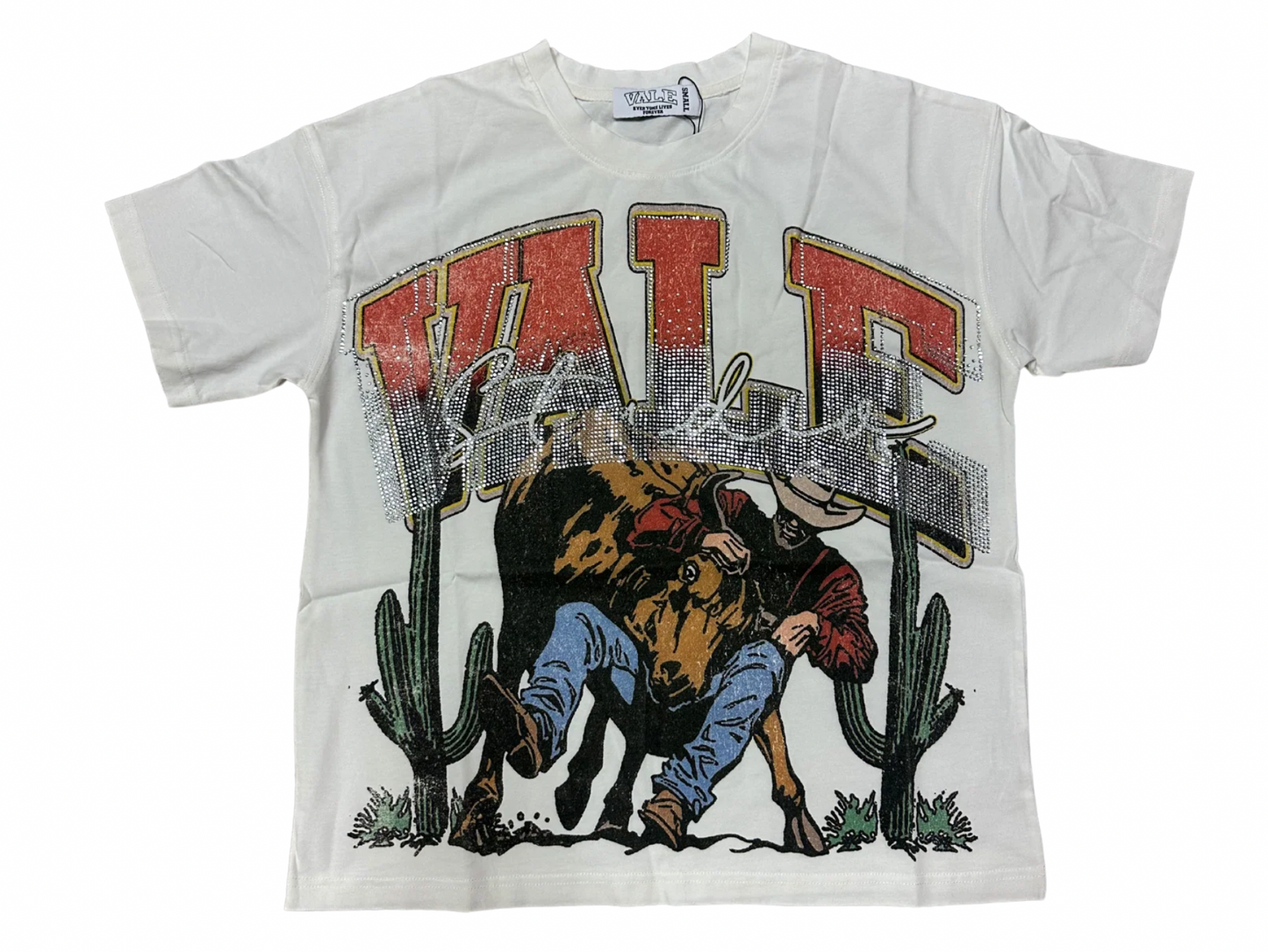 Vale Forever Cowboy Bling Tee White