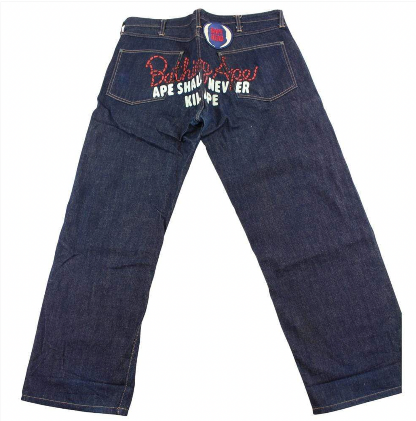 Bape Asnka Red Rope Text Jeans