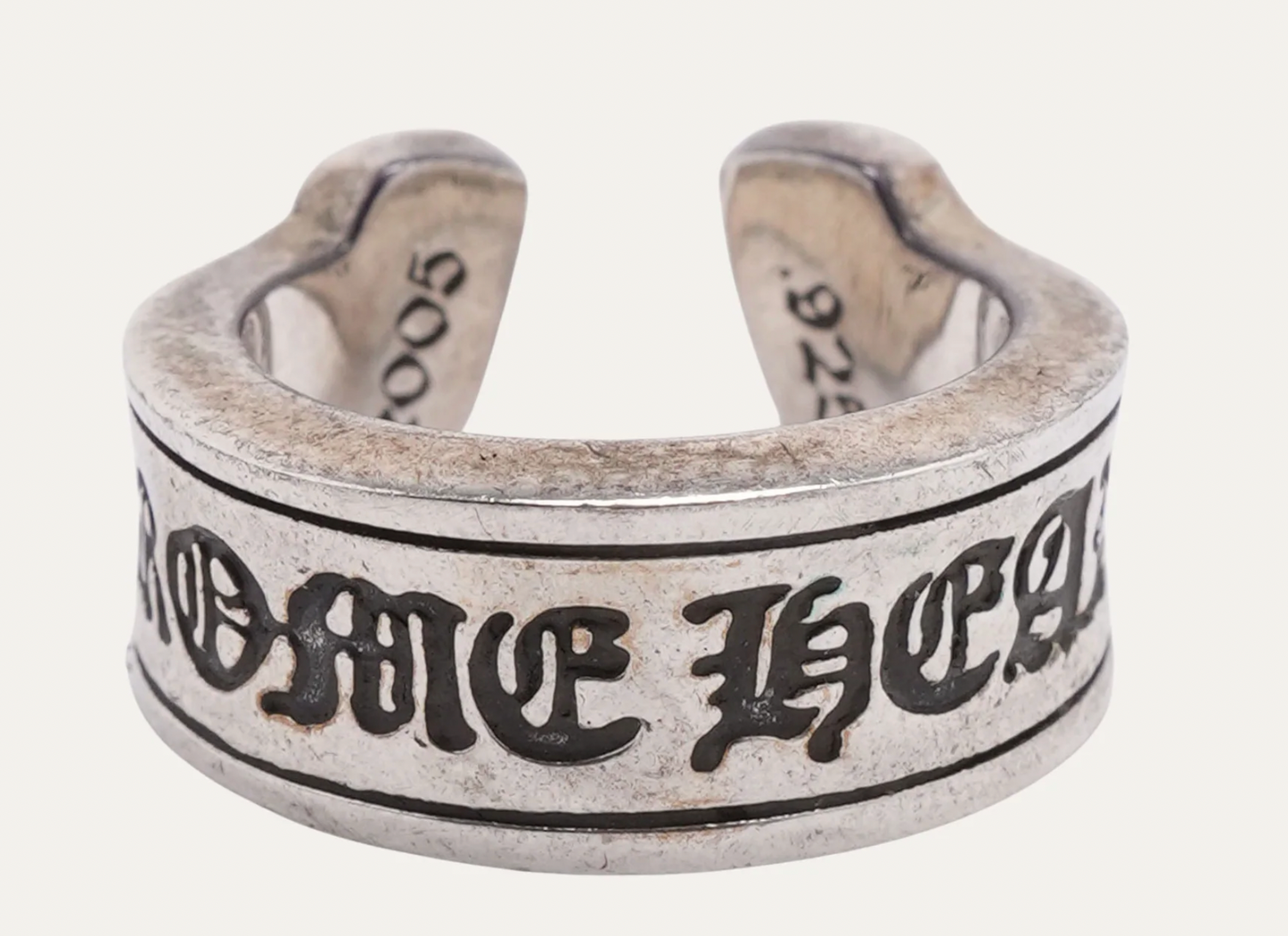 Chrome Hearts Large Scroll Label Ring