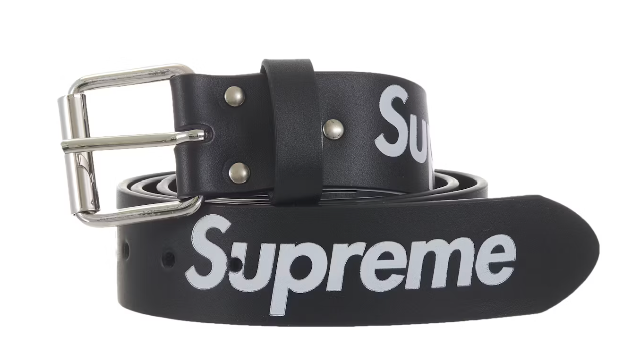Supreme Repeat Leather Belt (FW25) Black