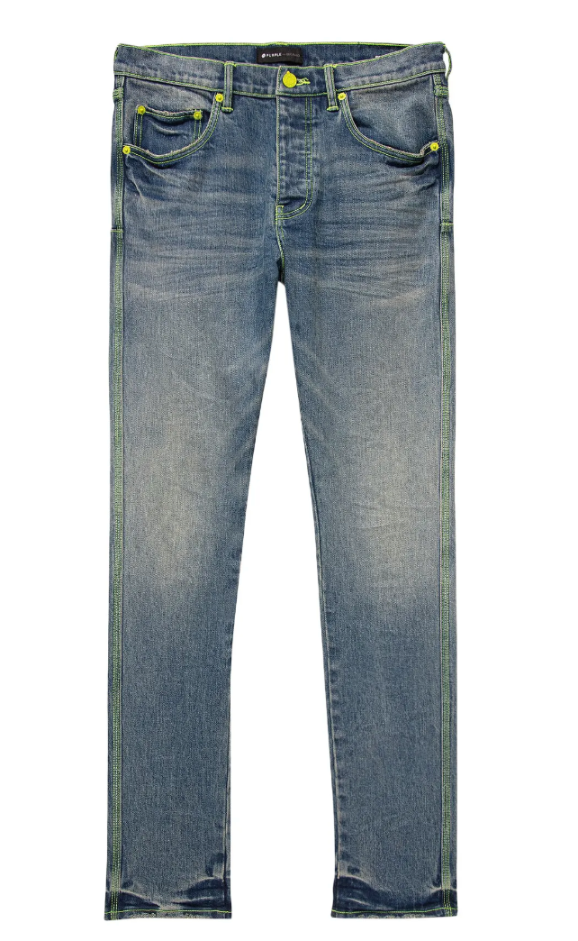 Purple Brand Low Rise Skinny Jeans Light Indigo/Neon
