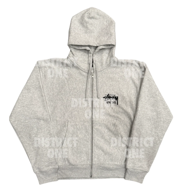 Stussy Stock New York Zip Hoodie Grey