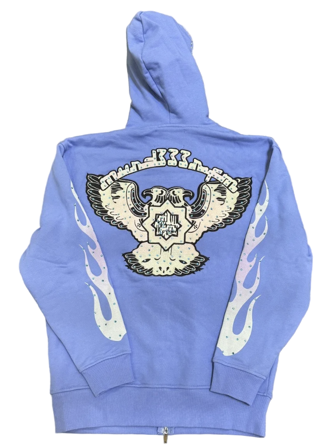 Murd333r.fm Chop333r Blue Zip Up Hoodie