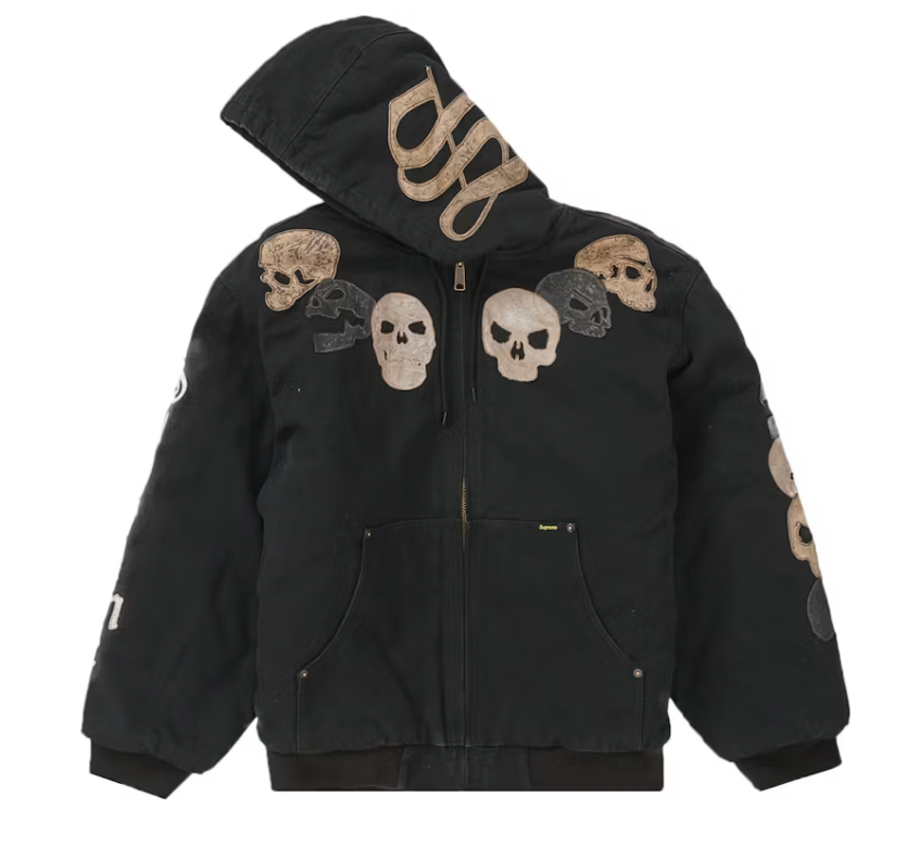 Supreme Great China Wall Hooded Work Jacket Black
