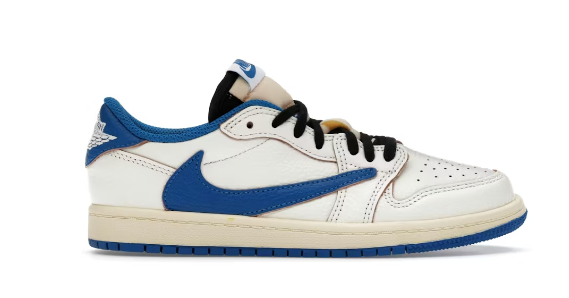Jordan 1 Retro Low OG SP Fragment x Travis Scott Sail Military Blue (PS)