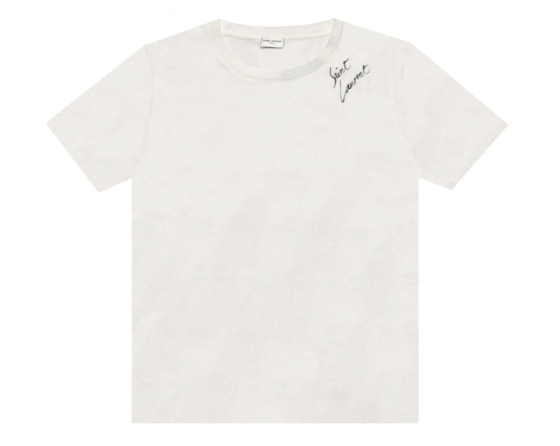 Saint Laurent Signature T-Shirt White