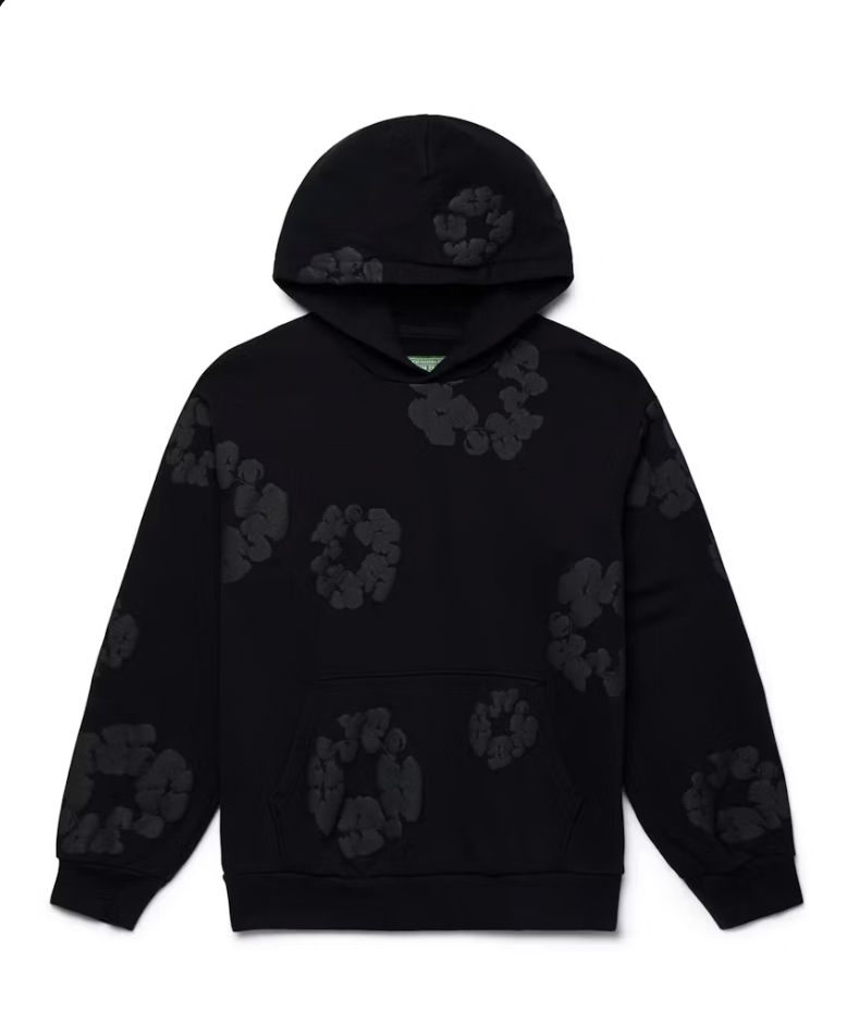 Denim Tears Cotton Wreath Hoodie Black Monochrome