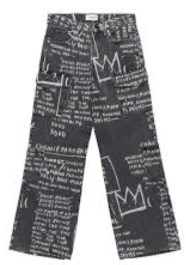 Who Decides War H&M Jean Michel Basquiat Cargo Pants Black