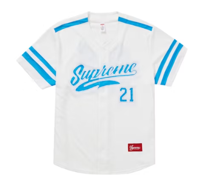 Supreme Velour Baseball Jersey White