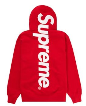 Supreme Satin Appliqué Hooded Sweatshirt Red
