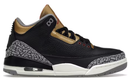 Jordan 3 Retro Black Cement Gold (Women's)