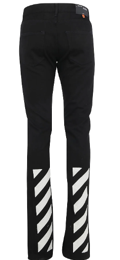 Off-White Diagonal Print Jeans Black