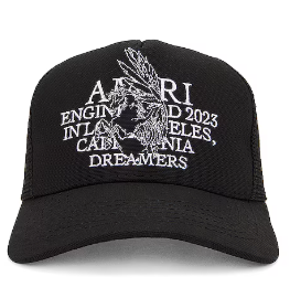 Amiri Black Pegasus Trucker Hat