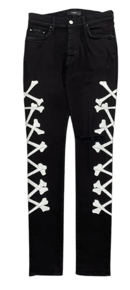 Amiri Bones Jeans Black Silver