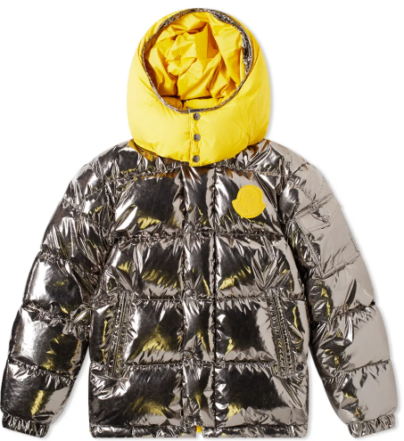 Moncler Genius 2 1952 Prele Reversible Foil Down Jacket Silver Yellow