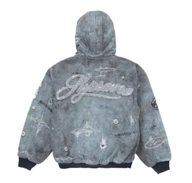 Supreme HJR Trompe L'oeil Hooded Work Jacket Blue
