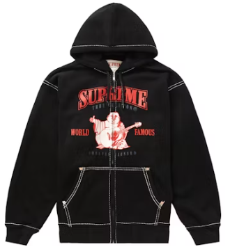 Supreme True Religion Zip Up Hooded Sweatshirt Black