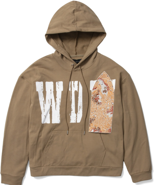 Who Decides War Patched Hoodie Stone Taupe