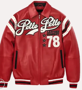 Pelle Pelle Encrusted Leather Company 78 Jacket Red
