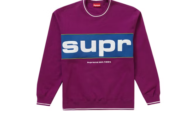 Supreme Piping Crewneck Dark Magenta