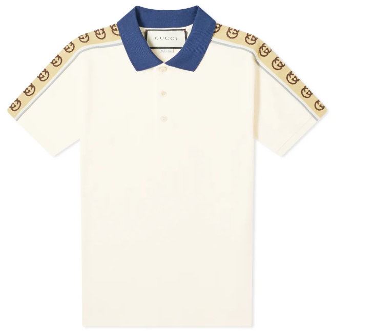 Gucci Taped Logo Polo Bone