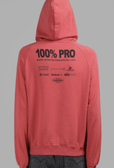 VETEMENTS 100%pro Hoodie Red