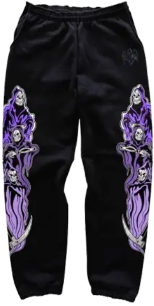 Warren Lotas 3 Reaper Sweatpants Black Purple