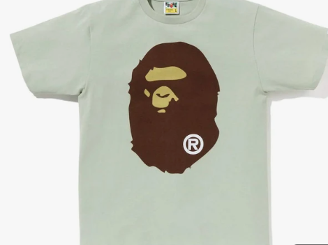 A Bathing Ape Pigment Big Ape Head Tee Green