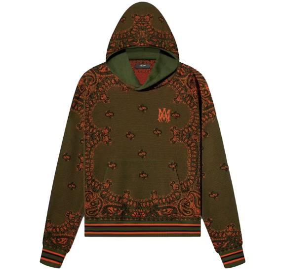AMIRI Bandana Paisley Hoodie Green
