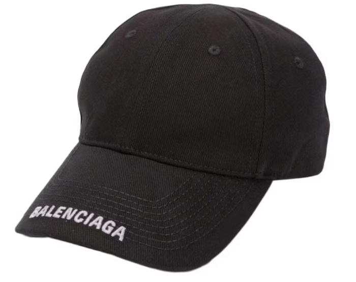 Balenciaga Logo-Embroidered Cap Black