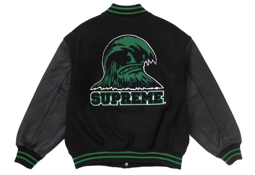 Supreme Wave Varsity Jacket Black