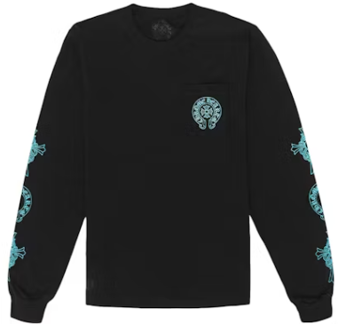 Chrome Hearts Triple Cross Logo L/S T-shirt Black/Blue